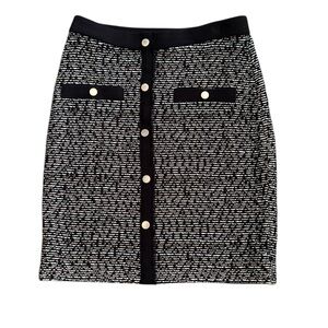 White House Black Market Novelty Sweater Knit Tweed Pencil Skirt Sz S